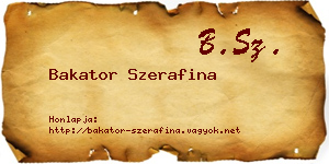 Bakator Szerafina névjegykártya